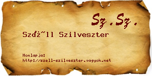 Széll Szilveszter névjegykártya
