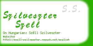 szilveszter szell business card